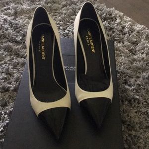 Black/ Cream Saint Laurent pumps